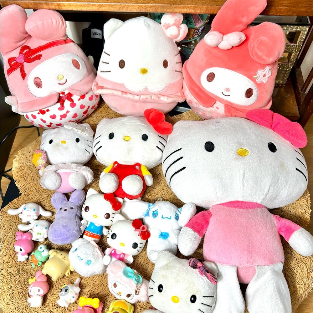 Hello Kitty Plush Bundle Of 22 Items Sanrio Squishmallows My Melody Cinnamoroll